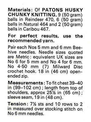 Men's Jacket Knitting Pattern, Lumberjack Jacket, PDF Knitting Pattern