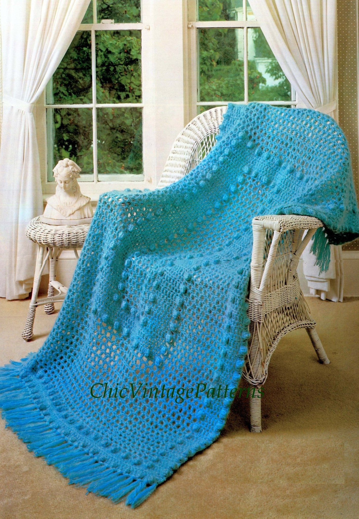 Crochet Afghan Rug Pattern, Instant Download, Home Decor