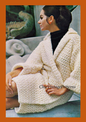 Ladies Crochet Wrap Coat Pattern, Fast and Easy, Instant Download