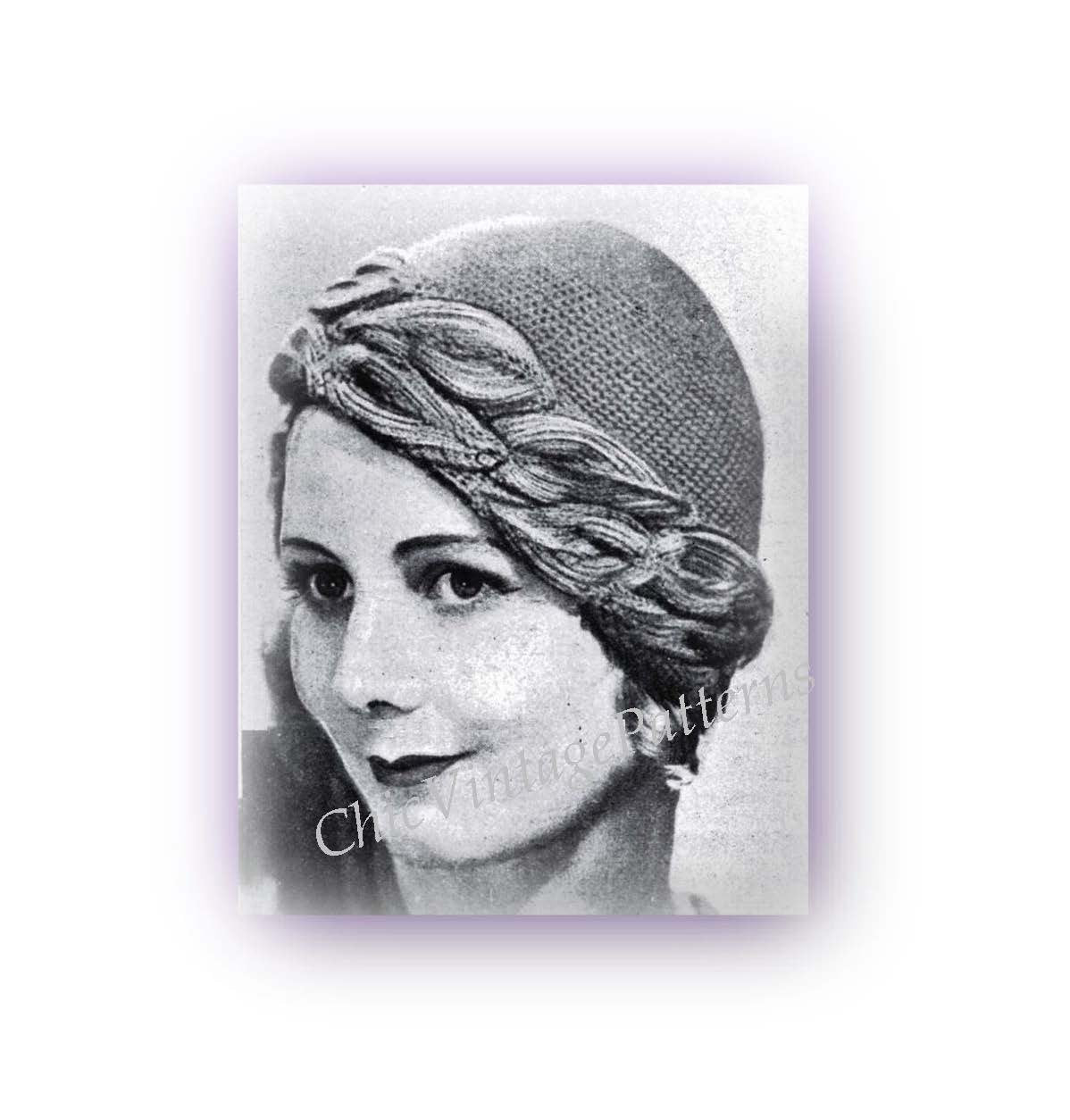 Crochet Hat Pattern, 1930's Ladies Crochet Toque, Instant Download