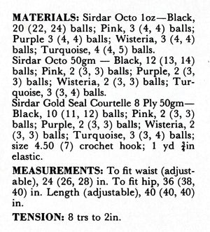 Ladies Crochet Skirt Pattern, 1970's,  Instant Download