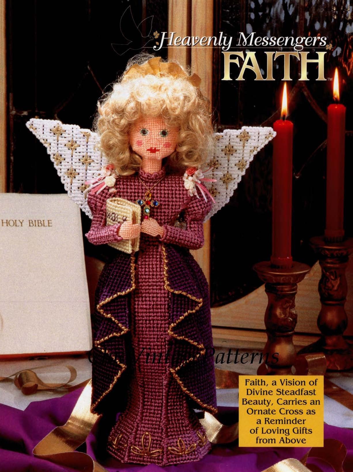 Plastic Canvas Angel Pattern, Christmas Angel, Instant Download