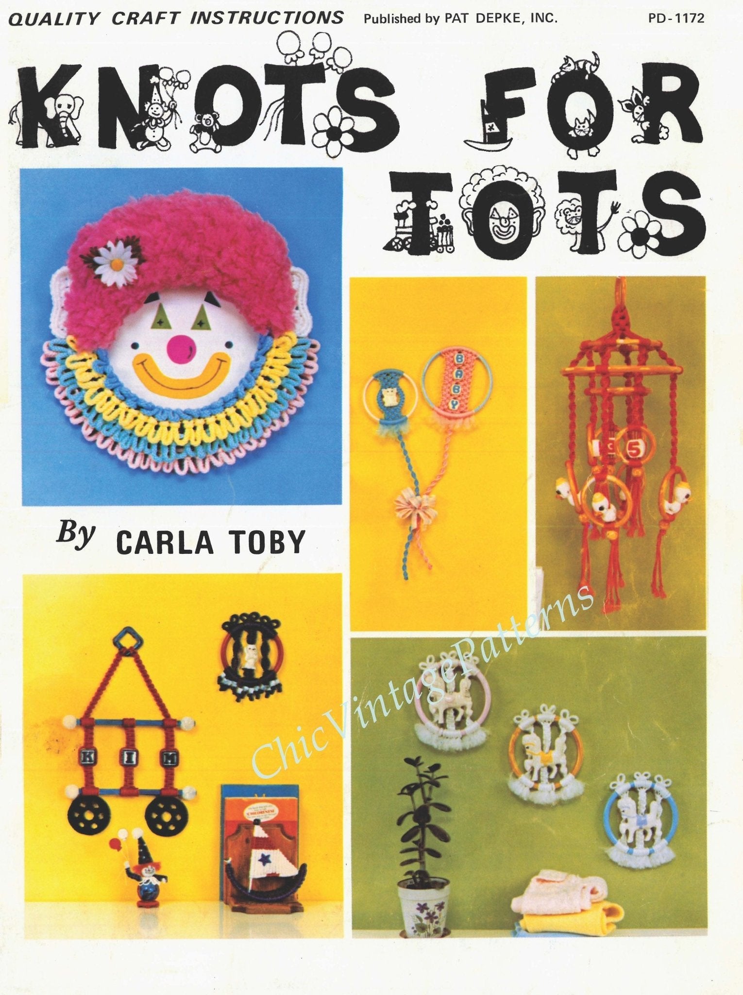 Vintage Macrame Pattern Book, Knots For Tots PDF Book, Instant Download