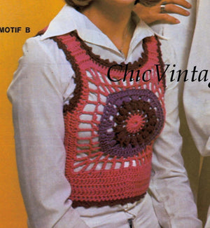 Ladies Crochet Vests, Three Styles, Instant Download Pattern