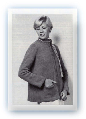 Knitted Jacket Pattern, Swing Back Coat, Instant Download