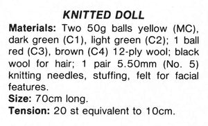 Knitted Doll with Crochet Hammock Pattern, Soft Toy, Instant Download