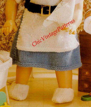 Knitted Dolls Nurses Uniform Pattern, Instant Download
