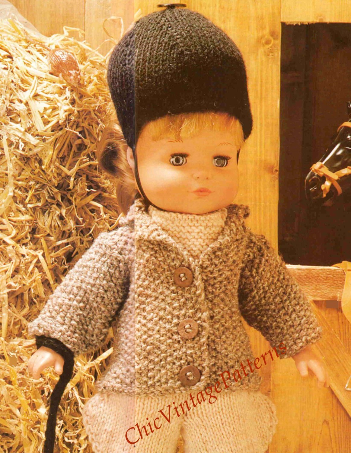 Dolls Clothes, Horse Riding Outfit Pattern,  Instant Download