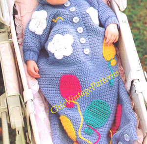 Babies Sleeping Bag Pattern, Hooded Crochet Sleeping Bag, Instant Download