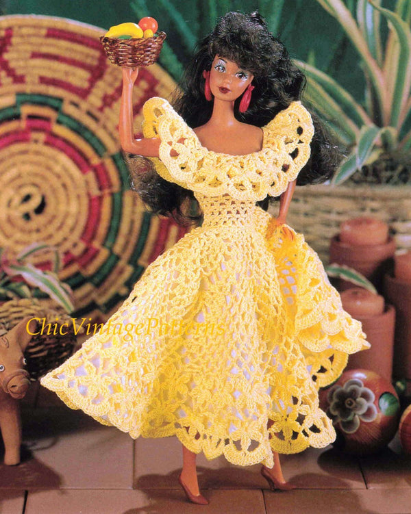 crochet barbie dress Crochet Doll's Dress Pattern, 11.1/2 inch