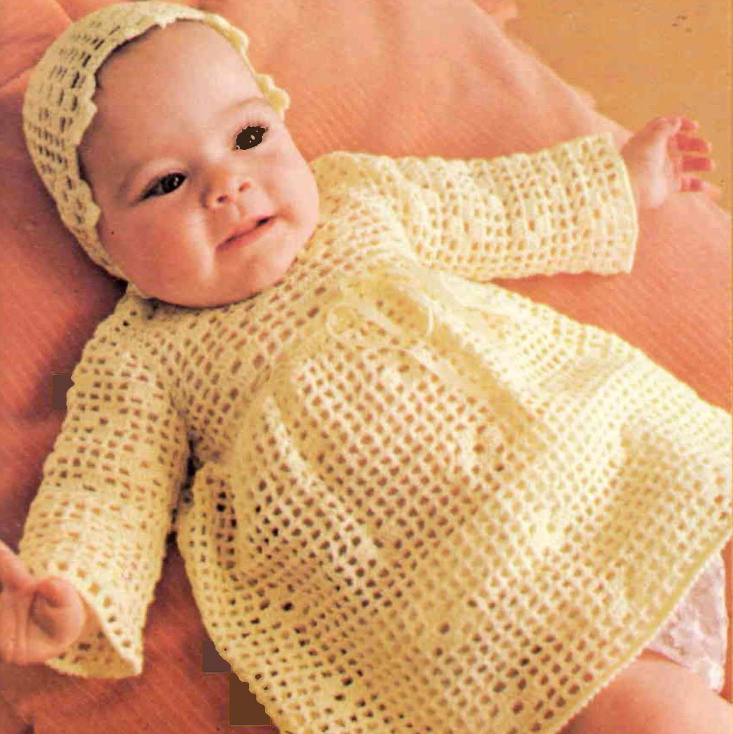 Babies Crochet Dress Pattern, Christening Robe | ChicVintagePatterns Babies Crochet Dress Pattern, Christening Robe | ChicVintagePatterns