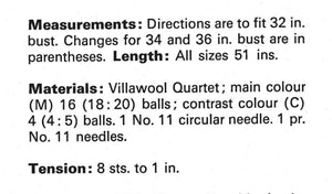 Knitted Dress Pattern, Ladies Ankle-Length Singlet Dress, Digital Download
