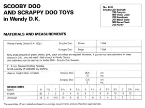 Scooby Doo Knitting Pattern, Soft Toy Scooby and Scrappy Doo, PDF Knitting Pattern