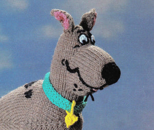 Scooby Doo Knitting Pattern, Soft Toy Scooby and Scrappy Doo, PDF Knitting Pattern