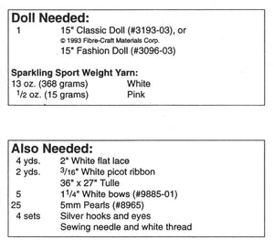 Crochet Doll's Wedding Dress Pattern, 15 inch Doll, PDF Crochet Pattern