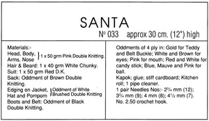 Knitted Santa Soft Toy Pattern, Christmas Pattern, Instant Download