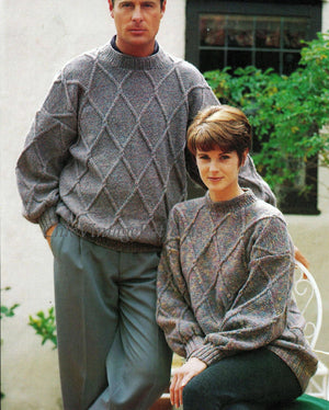 His & Her Knitted Jumpers, Ladies and Men's Sweaters, Instant Download