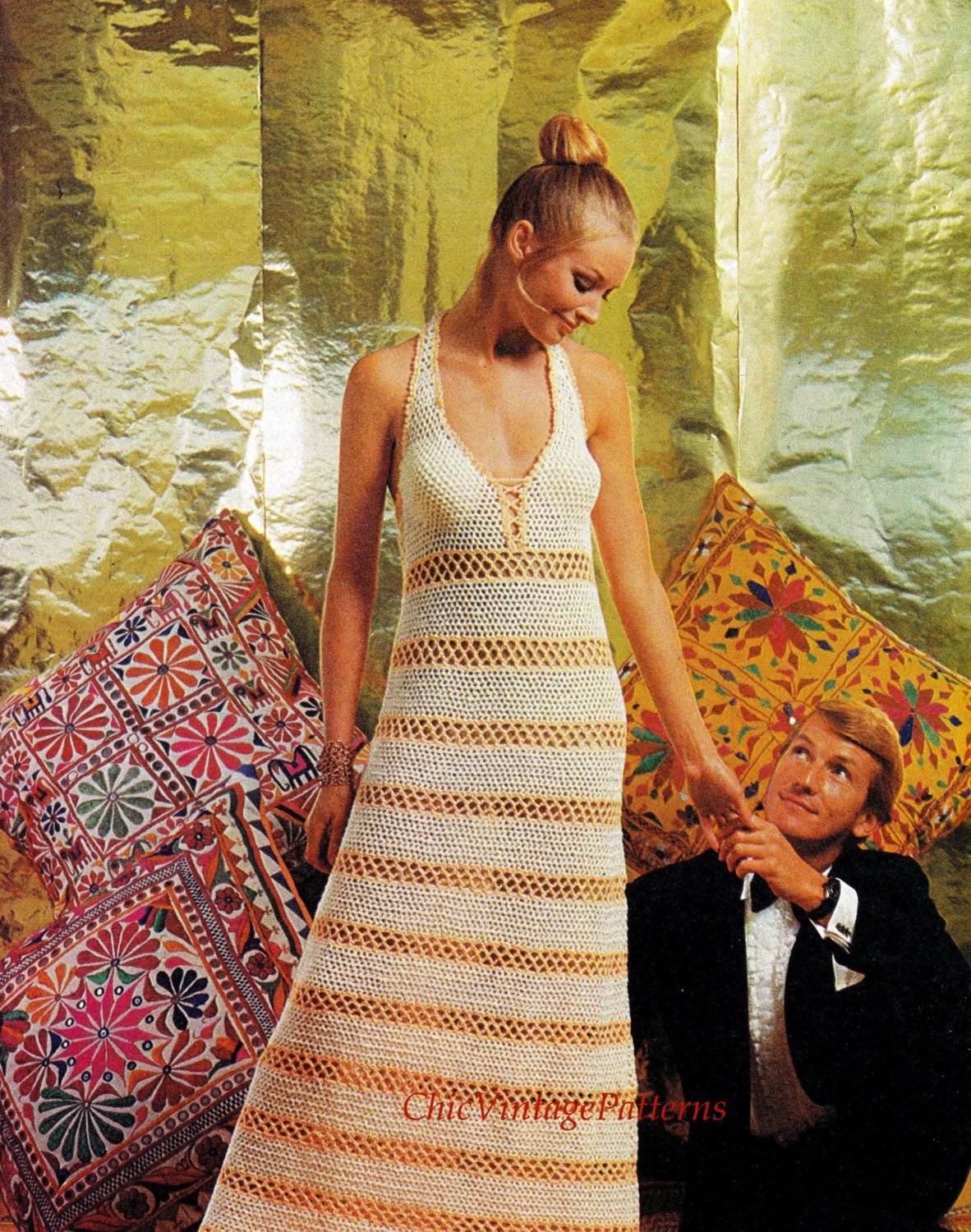 Ladies Crochet Long Dress Pattern | ChicVintagePatterns Ladies Crochet Long Dress Pattern | ChicVintagePatterns