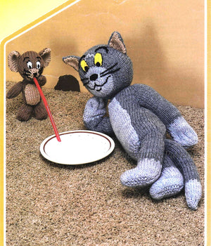 Tom and Jerry Knitting Pattern, Instant Download, Vintage Soft Toys