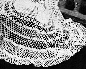 Babies Shawl Crochet Pattern, Vintage Circular Wrap, Digital Download