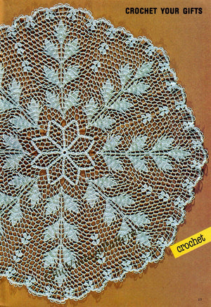 Crochet Doily Pattern, Large Crochet Doily, Vintage Small Tablecloth, Instant Download
