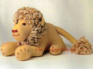 Lion Soft Toy Pattern, Vintage Sewing Pattern, Instant Download
