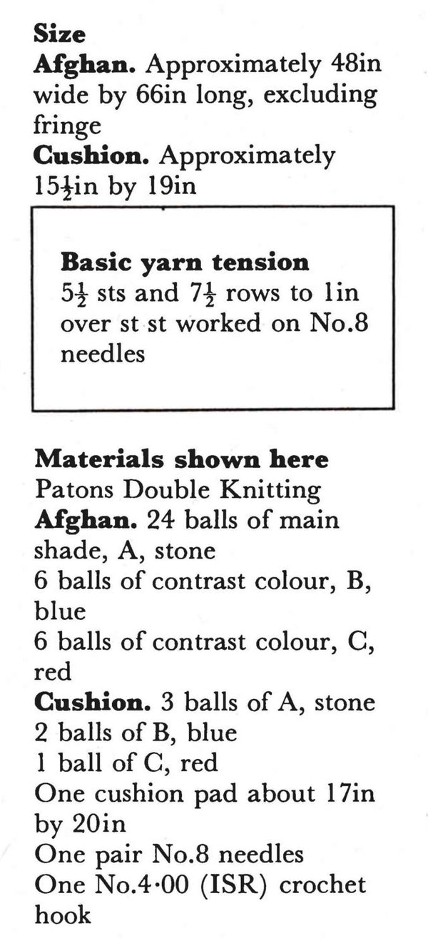 Knitted Afghan Rug and Cushion Pattern | ChicVintagePatterns