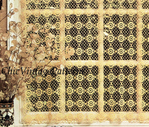 Irish Crochet Curtain Pattern, Home Decor, Instant Download