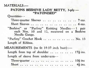 Ladies Bed Jacket Pattern, 1940's Knitted Jacket, PDF Knitting Pattern