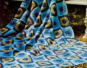 Crochet Granny Square Afghan Rug Pattern, Instant Download