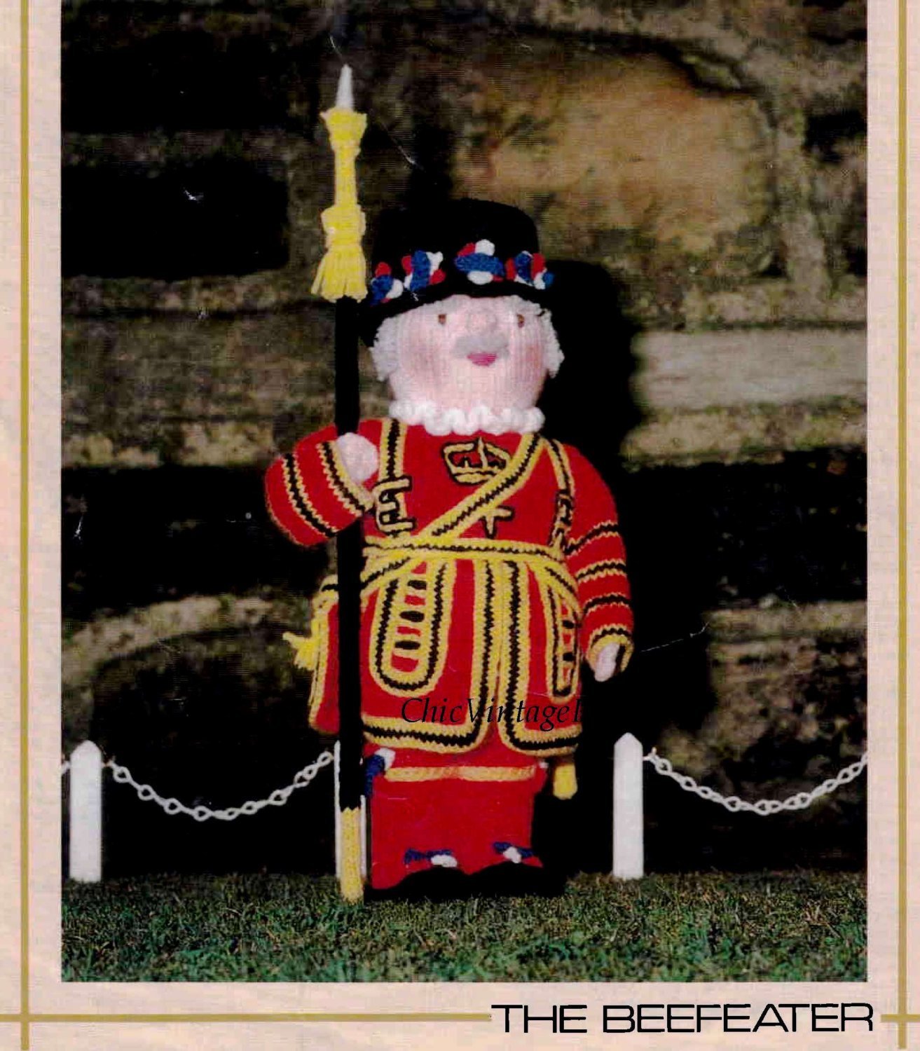 Knitted Soft Toy Beefeater Doll Pattern, Instant Download Pattern