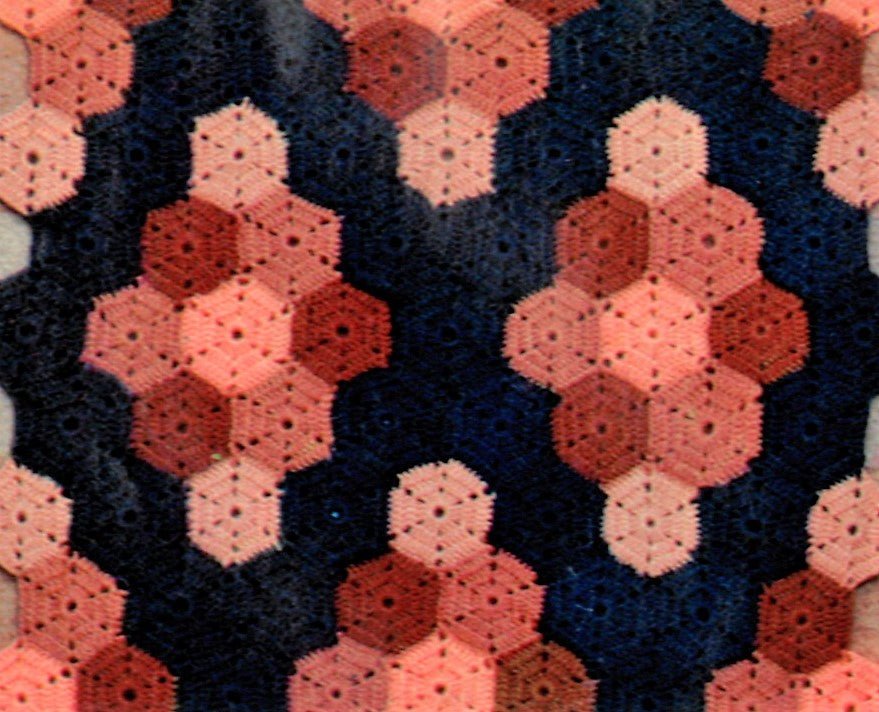 Crochet Afghan Rug Pattern, Hexagon Motif Afghan, Instant Download