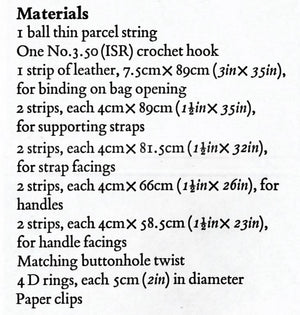 Crochet String Bag Pattern, Leather Strap, Instant Download