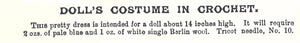 Victorian Doll's Costume, Original Victorian Crochet Pattern, Instant Download